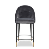 Liang & Eimil Arden Counter Stool - Gainsborough Nickel Grey velvet