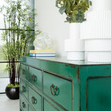 Lingbao Peacock Wide Chest of Drawers in Green