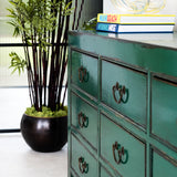 Lingbao Peacock Wide Chest of Drawers in Green