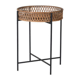 Maharaja Rattan Tray Side Table - Excess Stock