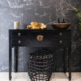 Ming Black Lacquered Console Table