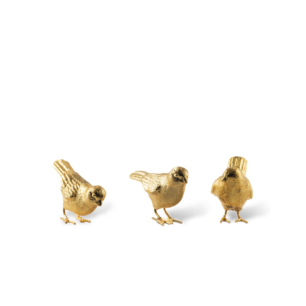 Pols Potten Gold Plated Sparrows - Set of Three
