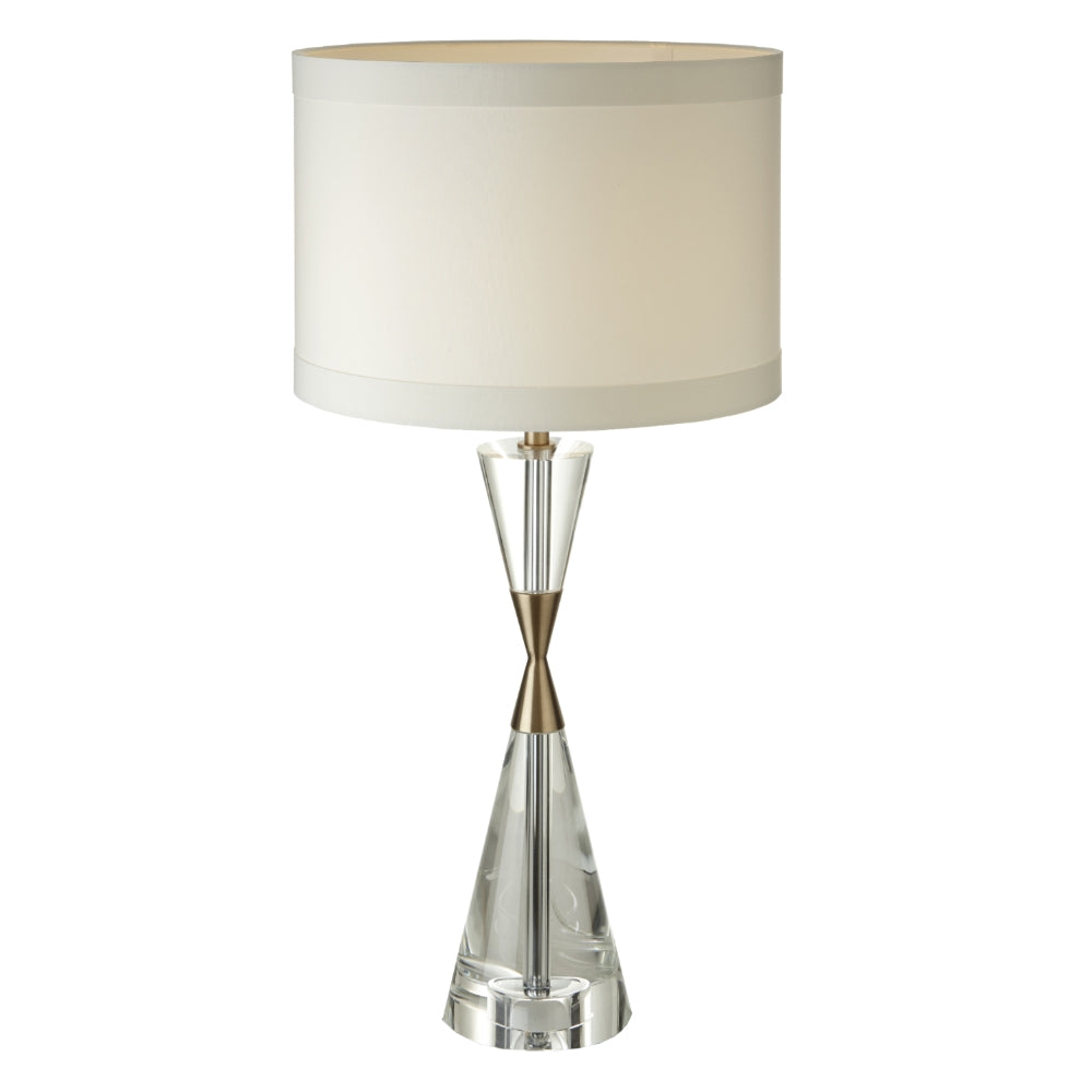 Lisle Tall Cognac Crystal with Antique Brass Table Lamp - RV