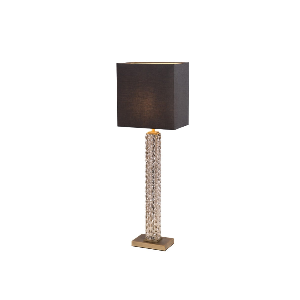 Lisle Tall Cognac Crystal with Antique Brass Table Lamp - RV