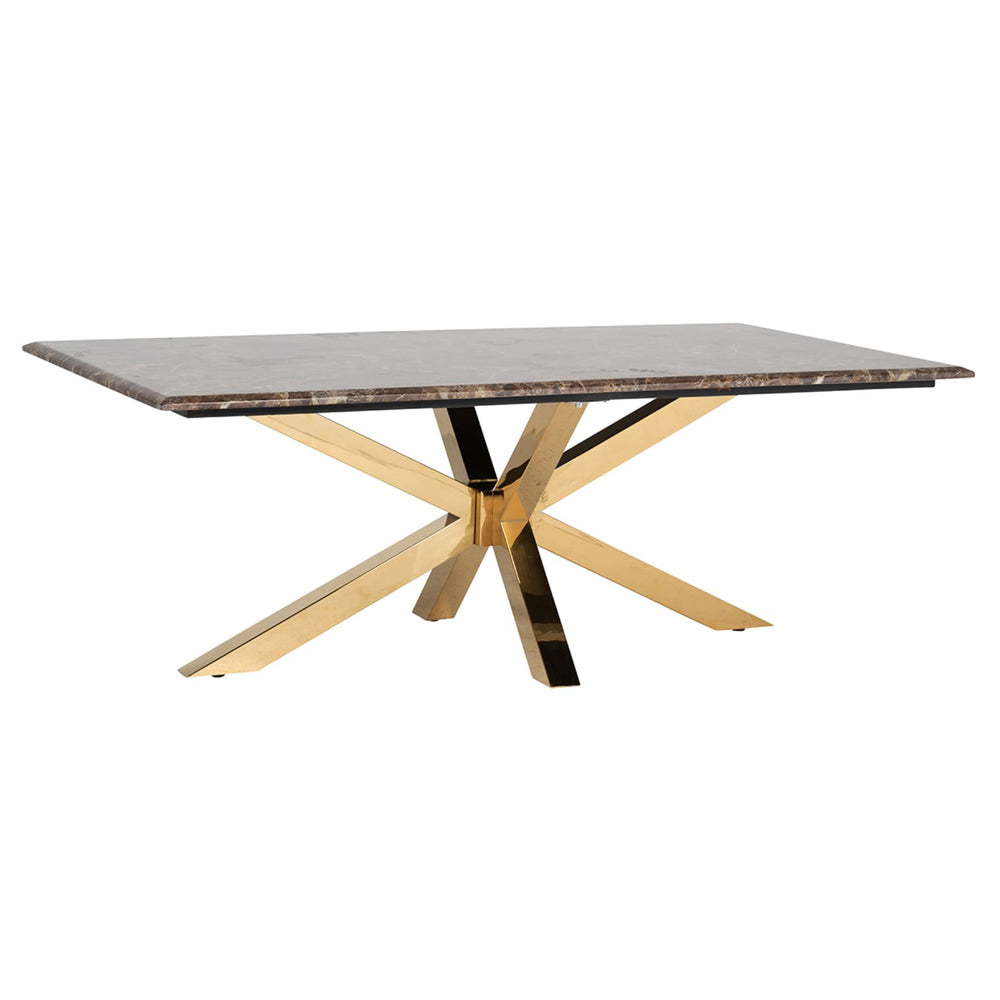 Richmond Interiors Conrad Coffee Table with Faux Marble and Gold Stainless Steel