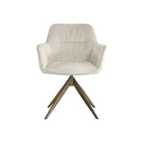 Richmond Interiors Aline Swivel Chair in White Chenille