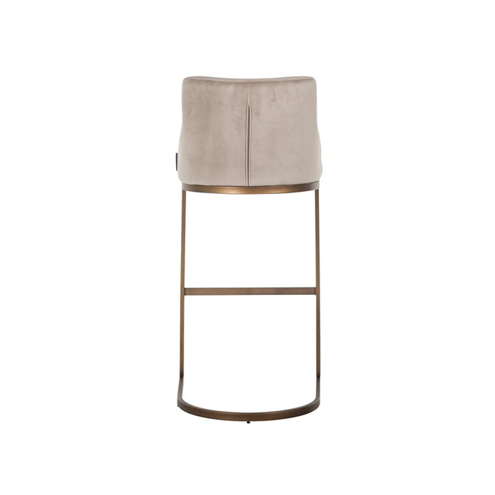 Richmond Interiors Bolton Barstool in Khaki and Brushed Brass