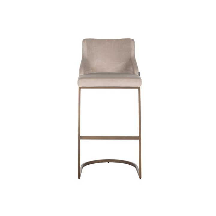Richmond Interiors Bolton Barstool in Khaki and Brushed Brass