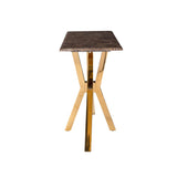 Richmond Interiors Conrad Console Table with Faux Marble and Gold Stainless Steel