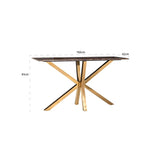 Richmond Interiors Conrad Console Table with Faux Marble and Gold Stainless Steel