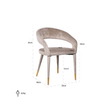 Richmond Interiors Gia Chair in Khaki Velvet