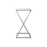 Richmond Interiors Paramount Sofa Table with Stainless Steel and Glass