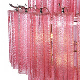 Rosalina Tiered Chandelier with Pink Glass