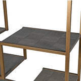 Fernsby Multi-Shelf Gold Unit with Oak and Brass