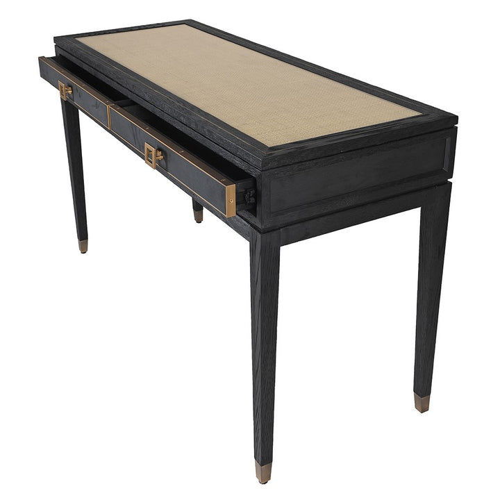 Salvatore Dressing Table in Black Oak and Brass
