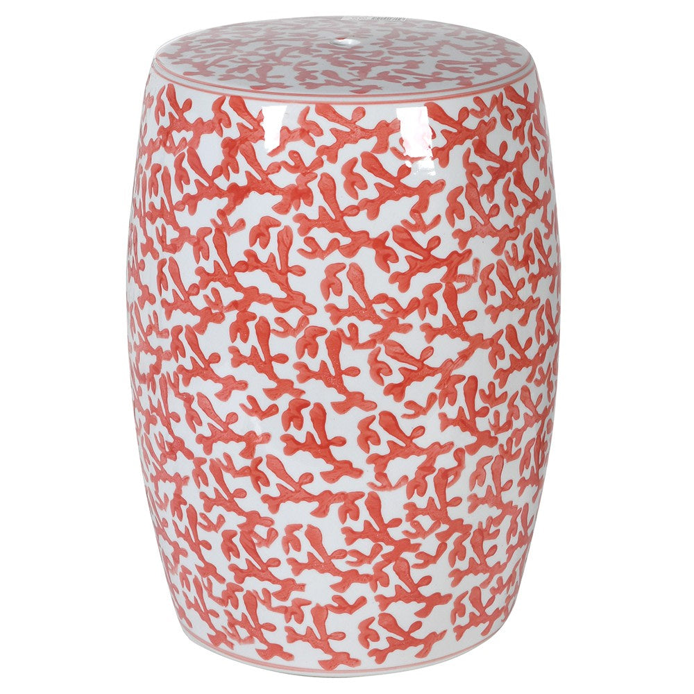 Sienna Porcelain Stool with Hand Painted Detail