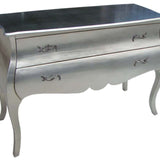 Silver Painted Queen Anne Limoges Chest of Drawers