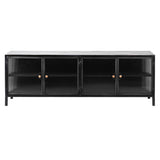 Umbra Entertainment Unit in Black Metal and Ribbed Glass
