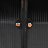 Umbra Entertainment Unit in Black Metal and Ribbed Glass
