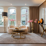 Richmond Interiors Conrad Coffee Table With Faux Marble and Steel - Set of 2