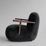 101 Copenhagen Toe Chair with Armrest – Classic Brown Oak & Peat Velvet