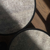 101 Copenhagen Trumpet Low Side Table – Silver Travertine