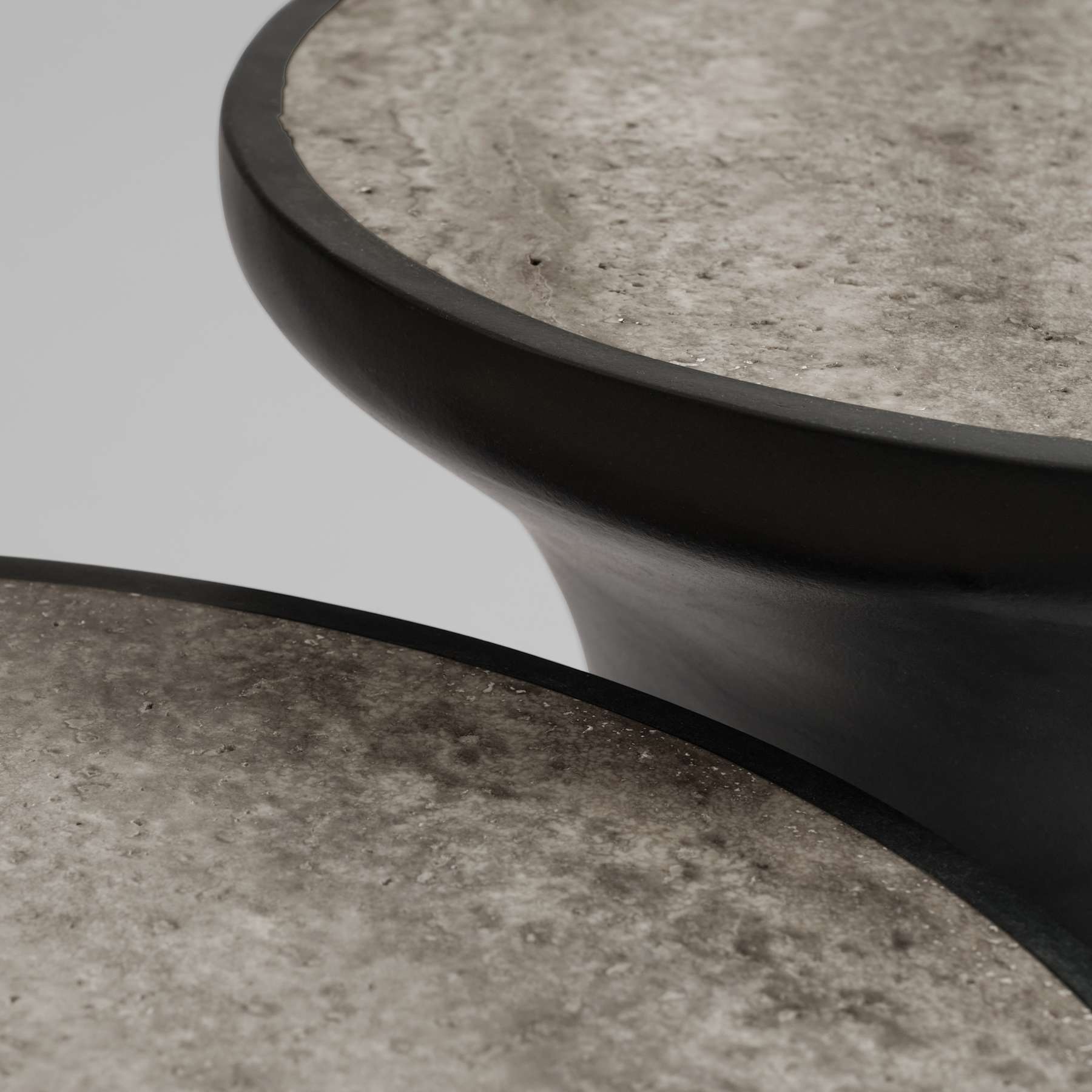 101 Copenhagen Trumpet Tall Side Table – Silver Travertine