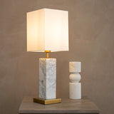 RV Astley Micaela Table Lamp – White and Antique Brass