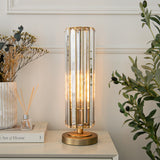 RV Astley Reagan Table Lamp – Antique Brass and Crystal