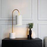 RV Astley Kenna Table Lamp – White and Antique Brass