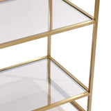 Light & Living Mariki Standing Shelving Unit in Light Gold and Brown Glass