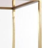 Light & Living Mariki Standing Shelving Unit in Light Gold and Brown Glass