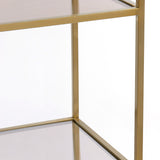 Light & Living Mariki Standing Shelving Unit in Light Gold and Brown Glass