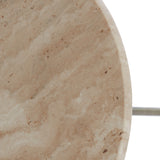 Light & Living Gimi Side Table in Antique Bronze and Cream Travertine