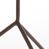 Light & Living Kimi Side Table in Dark Bronze and Brown Travertine