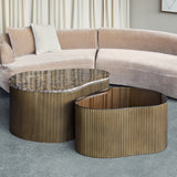 Libra Interiors Cloud Coffee Tables – Set of 2 – Marble & Glass