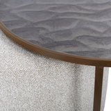 Libra Interiors Driftwood Ripple Coffee Table & Nesting Pouffe