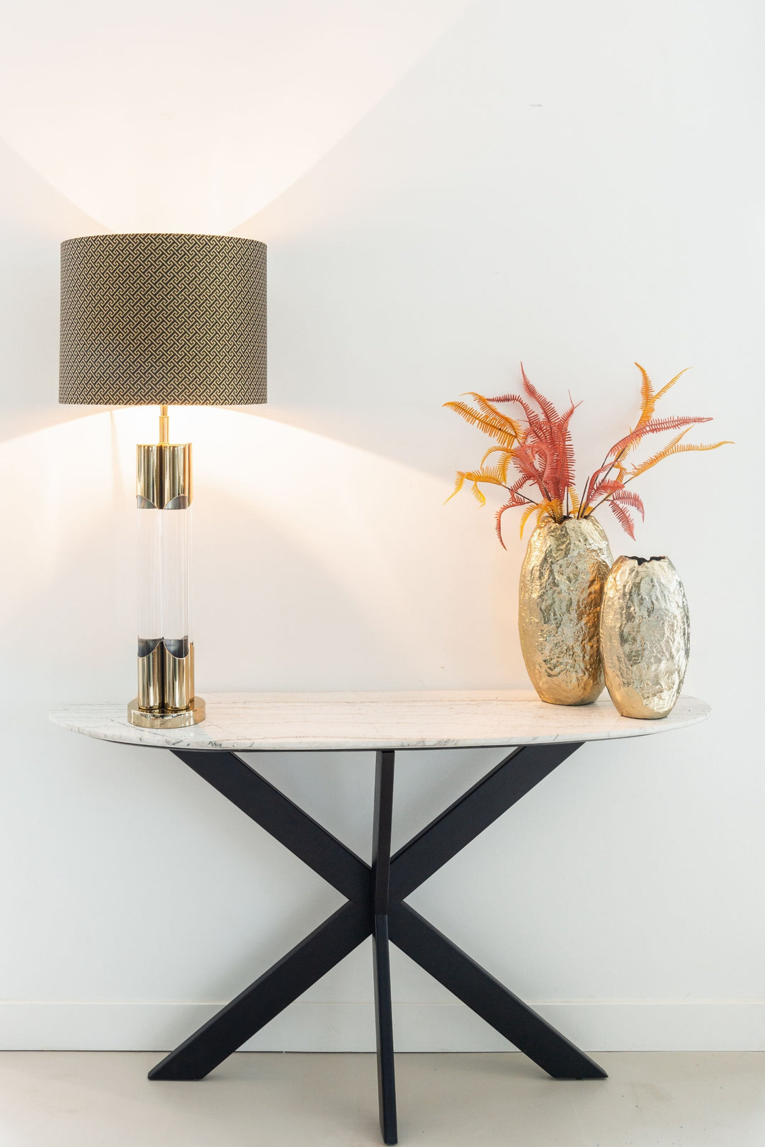 Richmond Interiors Trocadero Console Table in White Marble