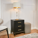 RV Astley Evan 3 Drawer Side Table – Black Ash