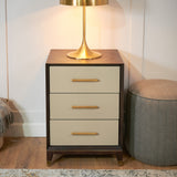RV Astley Arnaude Bedside Table – Chocolate and Ceramic Grey
