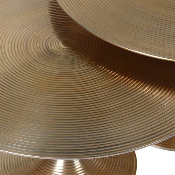 Kayan Milled Gold Metal Disk Table – Excess Stock – Shropshire Design