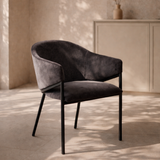 Tommy Franks Aidan Chair – Giselle Ebony Fabric – Set of 2
