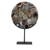 Light & Living Gouya Sculpture in Brown Agate and Matt Black