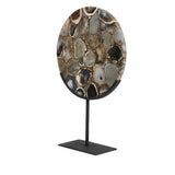 Light & Living Gouya Sculpture in Brown Agate and Matt Black