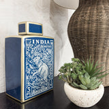 Ajanta Lidded Jar with Stamp Print