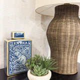 Ajanta Lidded Jar with Stamp Print