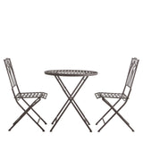 Aldous Bistro Set – Distressed Brown
