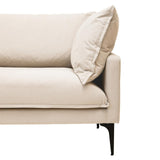 Alora 3 Seater Chaise Sofa - Cream - Left Facing