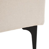 Alora 3 Seater Chaise Sofa - Cream - Right Facing