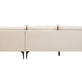Alora 3 Seater Chaise Sofa - Cream - Right Facing